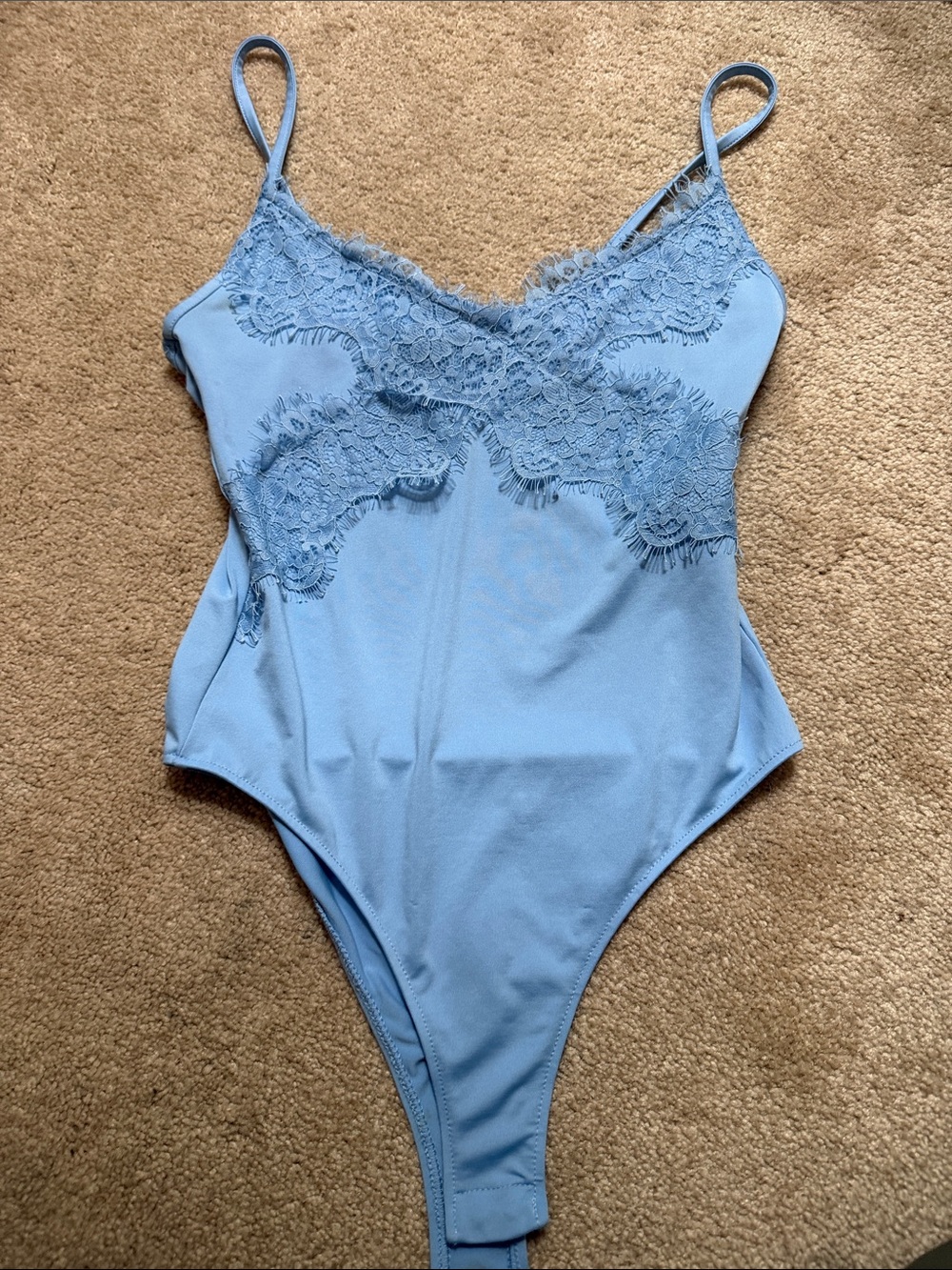 Blue body suit